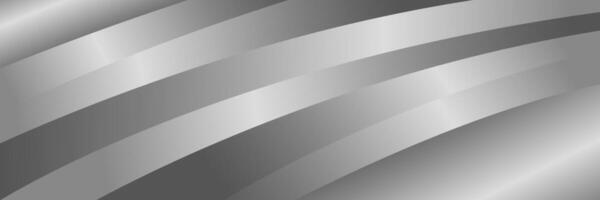 Elegant silver metallic background with smooth curves. Abstract luxury banner design vector
