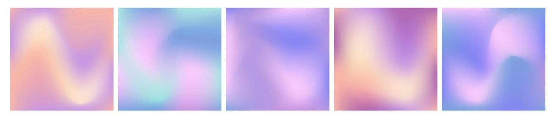 Y2k aesthetic holographic gradient background. Blue and pink mesh texture. Abstract pastel blurry square