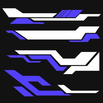 conjunto de resumen carreras raya gráficos con un moderno, angular diseño. Perfecto para vehículo envuelve, motocicleta calcomanías, Deportes marca, y futurista diseño elementos vector