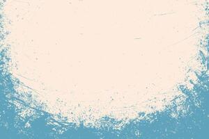 Grunge urban blue background. Distress weathered rough overlay texture with scratch lines. Grunge frame design with white paint spots. vector