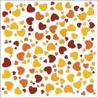 Warm Hearts Pattern Cozy Orange Yellow Brown Heart Shapes on White vector