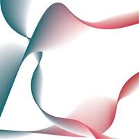 Flowing Abstract Lines Artwork Teal Gray Pinkish Red Overlapping Curves on White vector