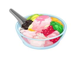 Colorful ice cream in a bowl vector