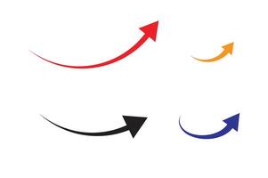 Arrow Icon Set Curved Arrows in Red, Black and Blue vector