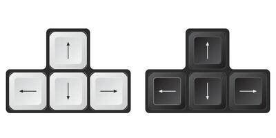 Computer keyboard arrow keys illustration clipart isolated on white background vector