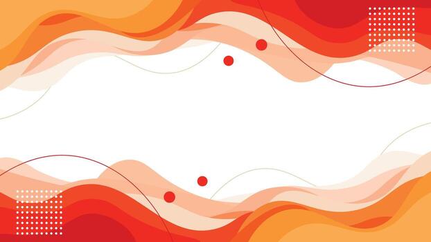 resumen fluido olas de naranja y rojo con sutil geométrico acentos y Copiar espacio vector