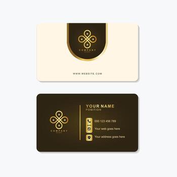Sophisticated gold business card design for luxury brand identity and professional networking events vector