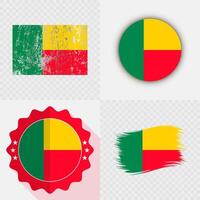 Benin flag representations in various styles vector