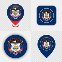 Utah state flag design variations vector