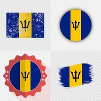 Barbados flag and emblem designs vector