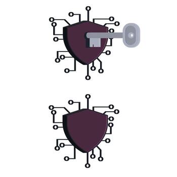 la seguridad cibernética. computadora seguridad tecnología vector