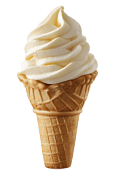 Vanilla Soft Serve Ice Cream Cone on a Transparent Background for Easy Integration png