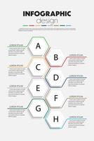 Timeline presentation infographic template concept business icon 8 option vector