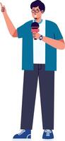 Professional Journalist Character. vector