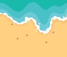 Summer Beach Background with Cartoon Design vector