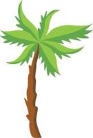 Tropical Palm Tree in Flat Cartoon Design vector