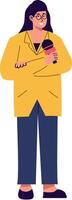 Professional Journalist Character in Cartoon Design vector