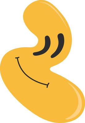 Psychedelic Melting Emoji. Flat Illustration.