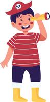 Children Pirate Illustration in Cartoon Design. vector