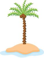 Tropical Palm Tree with Cartoon Design. vector