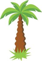 Tropical Palm Tree with Cartoon Design vector