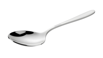 Realistic stainless steel spoon with reflection png
