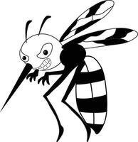 A cartoon mosquito with a big mouth and a big nose vector
