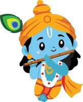 Cartoon image of Lord Krishna vector