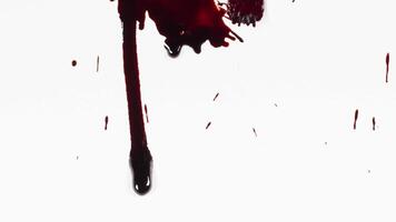 Abstract Blood Color Ink Flowing in a Line Downwards video