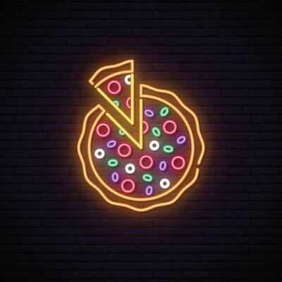 Pizza neon sign.