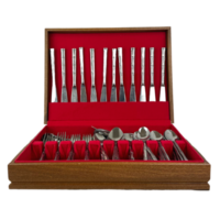 conjunto do bambu talheres dentro caixa png
