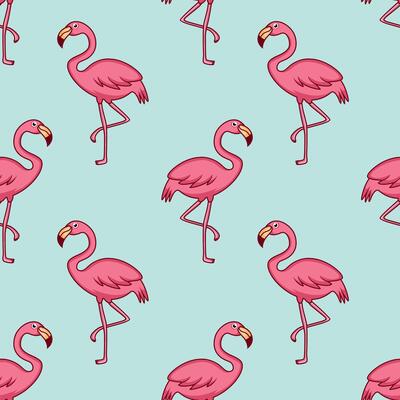 seamless cute flamingo pattern background
