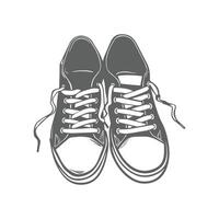a pair of sneakers with laces on the top vector
