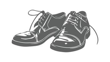 a pair of black shoes with laces on the top vector