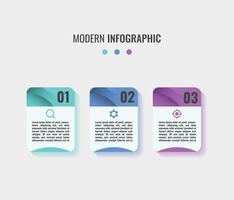 Infographic with three colored steps vector