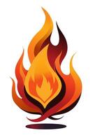 Fire flames with smooth gradient transitions between yellow, orange, red, crimson. Dynamic energy and movement, makes it ideal for themes related to heat, danger, energy, passion, or symbolic visuals. vector