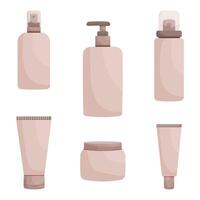 Collection of skincare containers and products vector