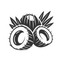 Vintage black coconut icon isolated on white background vector
