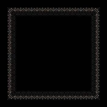 Decorative vintage frame Elegant element for design in Eastern style, place for text. Square gold floral european national pattern frame arabesque. Lace frame square surfaces, invitations, textiles vector