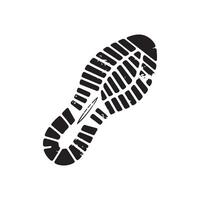 Black Shoe Print Silhouette on White Background Concept for Tracking and Footwear Industry Footprint Pattern vector
