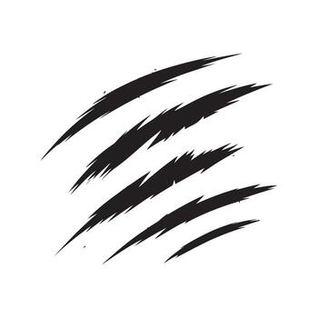 Abstract Black Claw Marks on White Background Design Illustration Perfect for Web or Print Projects with a Modern and Edgy Style vector