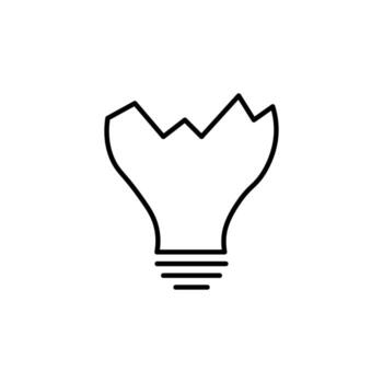 Broken Lamp Line Icon. Suitable for books, stores, shops. Editable stroke in minimalistic outline style. Symbol for design vector