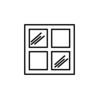 Window Line Sign for Advertisement. Suitable for books, stores, shops. Editable stroke in minimalistic outline style. Symbol for design vector