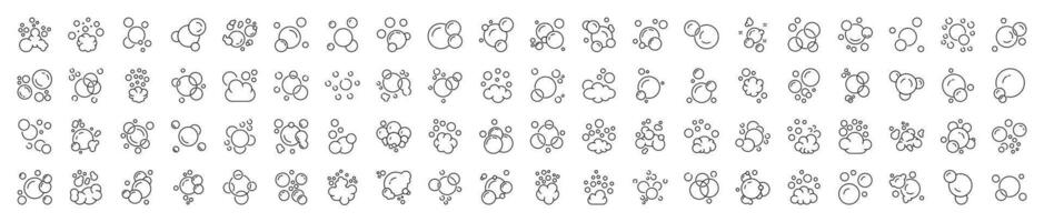 Simple Linear Signs of Bubbles and Foam for Advertisement. Suitable for books, stores, shops. Editable stroke in minimalistic outline style. Symbol for design vector