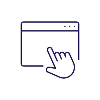 cursor y buscar caja minimalista Delgado contorno icono para web y gráfico diseño, aplicaciones, pancartas, social red y tarjetas vector