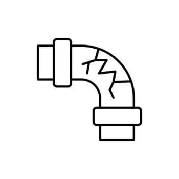 Broken Pipe and Water Leak Minimalistic Symbol for Web and Graphic Design, Apps, Banners, Social Network and Cards vector