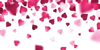 Colorful heart shapes scattered in background vector