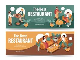 Best restaurant with delicious food vector