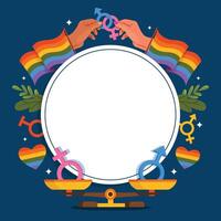 LGBTQ+ celebration banner with symbols vector