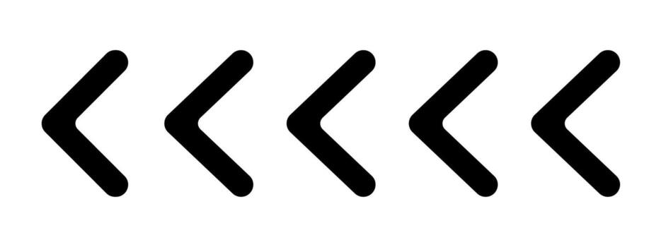 horizontal negro cheurón flechas repetido en forma de v rayas impresión. puntero, siguiente a, la carretera precaución, militar, navegación símbolo aislado en blanco antecedentes. gráfico ilustración vector